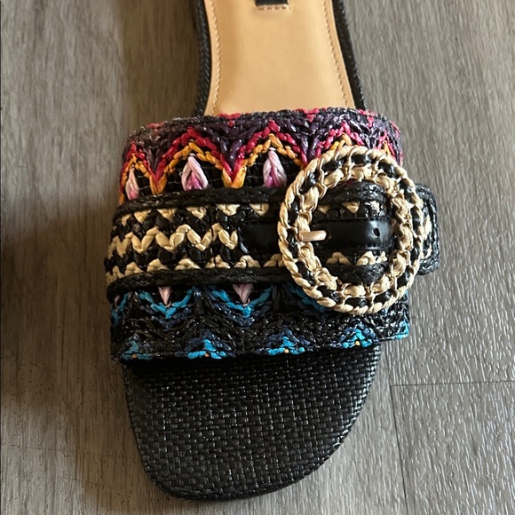 Nine West Black and Colorful Woven Sandals (NWOT) - Picture 4 of 10